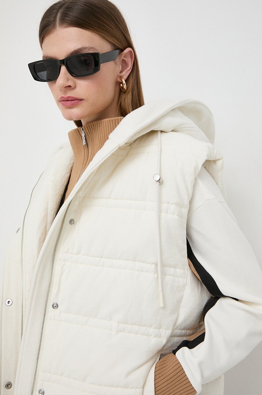 BOSS bezrękawnik z domieszką lnu beżowy 50506954