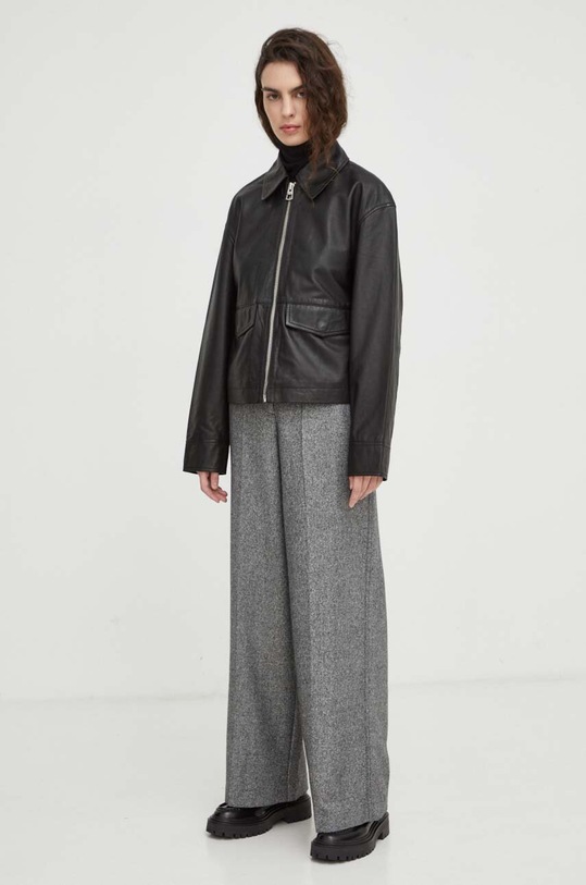 Marc O'Polo geaca de piele 310702373015 negru SS24