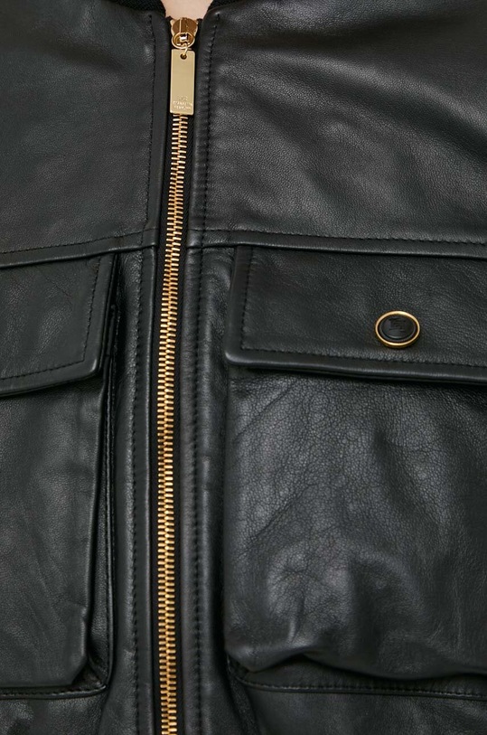 Elisabetta Franchi kurtka bomber skórzana GD35Z41E2 czarny