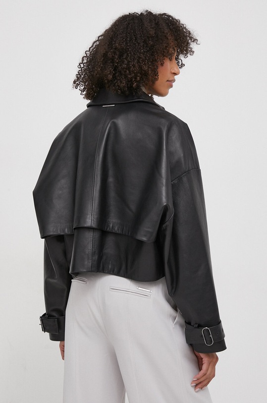 Odzież Calvin Klein kurtka skórzana K20K206312 czarny