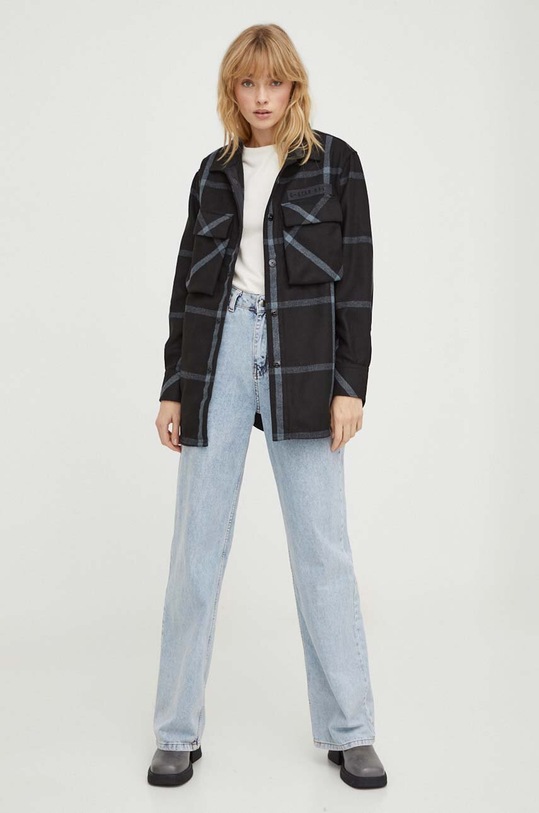G-Star geacă cu aspect de cămașă D23554.D402 negru SS24