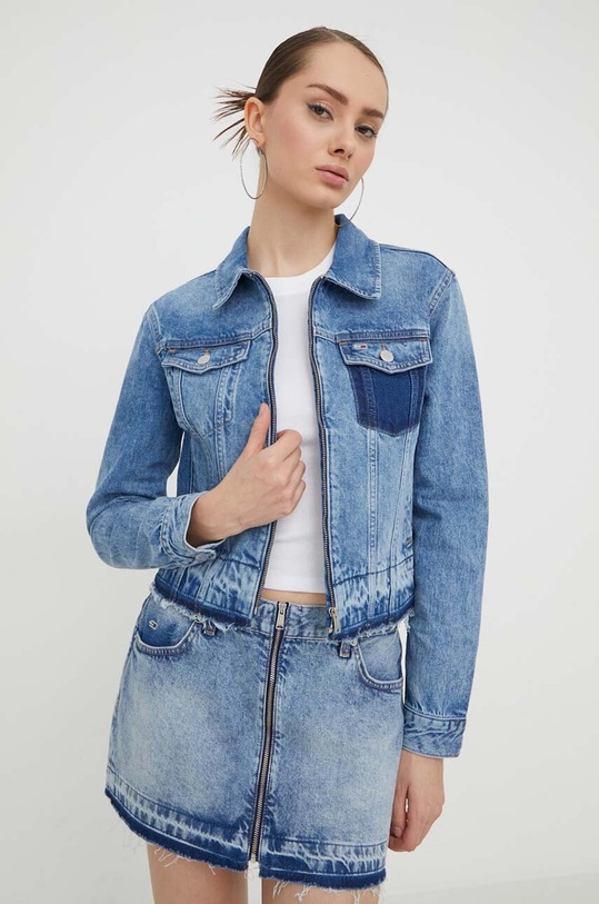 Džínová bunda Tommy Jeans riflovina modrá DW0DW16989