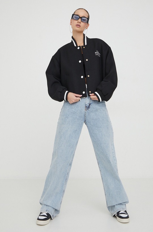 Tommy Jeans kurtka bomber z domieszką wełny DW0DW17236 czarny SS24