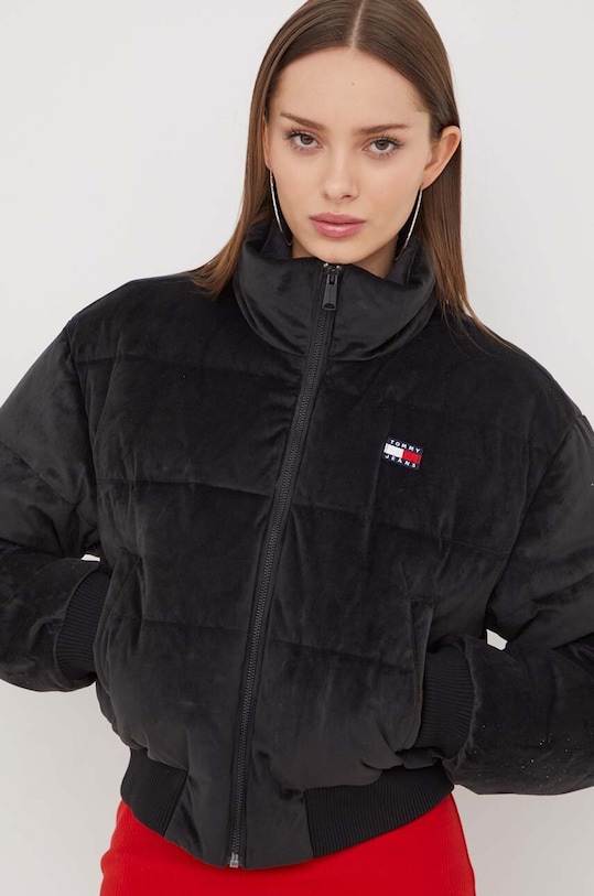 Tommy Jeans kurtka welurowa bez kaptura czarny DW0DW17505