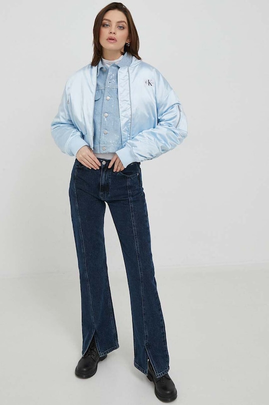 Džínová bunda Calvin Klein Jeans J20J222872 modrá SS24
