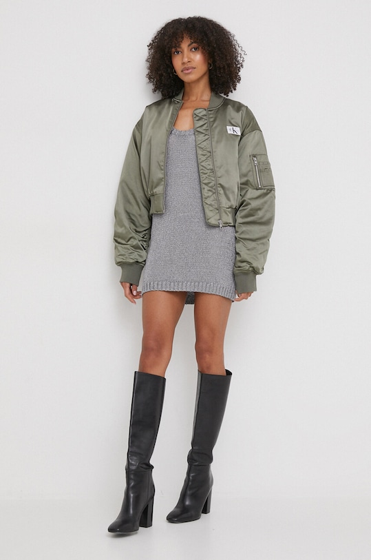 Calvin Klein Jeans kurtka bomber J20J222591 zielony SS24