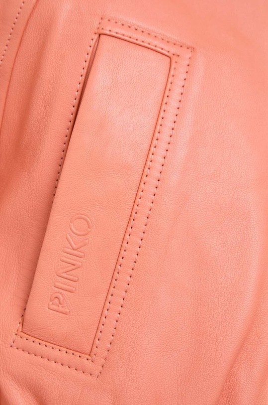 Pinko giacca in pelle stile bomber 102988.A1NL arancione