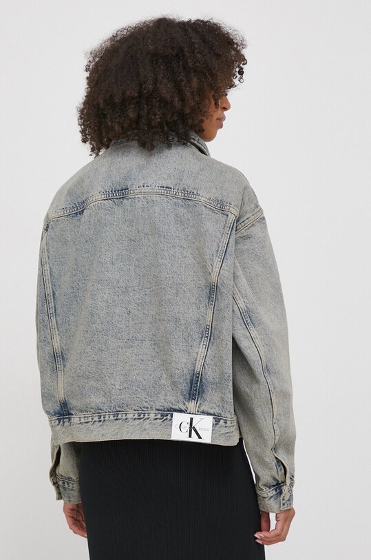 Odzież Calvin Klein Jeans kurtka jeansowa J20J222501 niebieski