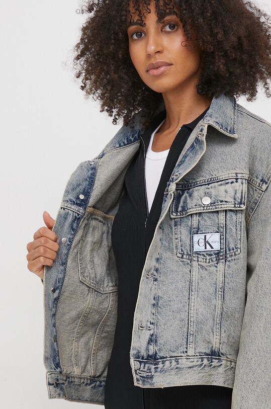 Calvin Klein Jeans geacă din denim J20J222501 albastru