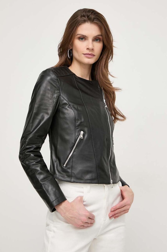 Kožená bunda Patrizia Pepe nezateplené černá CO0361.L1HZ