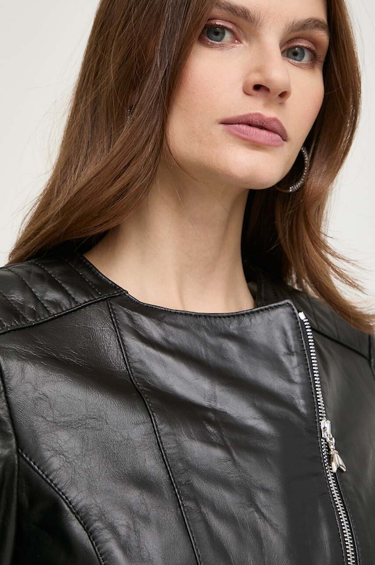 Kožená bunda Patrizia Pepe černá CO0361.L1HZ