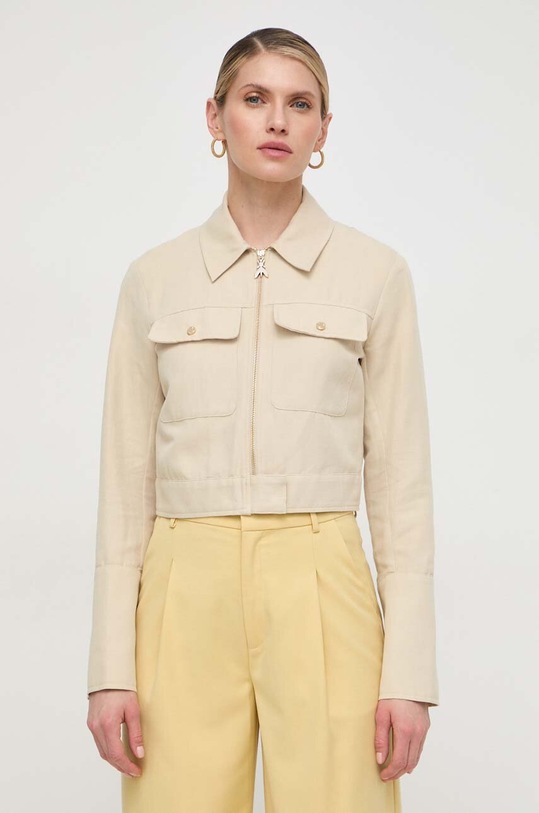 Patrizia Pepe geacă din amestec de in necaptusit bej 8O0122.A372