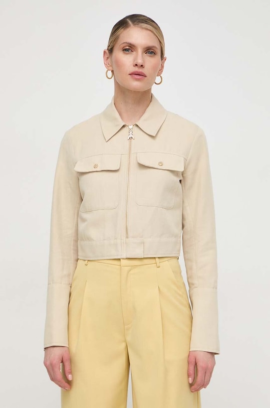 Patrizia Pepe geacă din amestec de in necaptusit bej 8O0122.A372