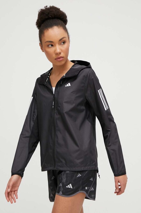 Куртка для бега adidas Performance Own the Run с капюшоном чёрный IN1576