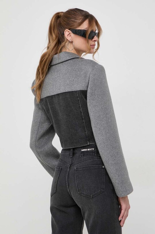 Odzież Miss Sixty kurtka z domieszką wełny 6T4MJ1650000 szary