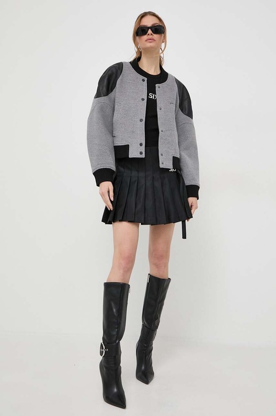 Miss Sixty kurtka bomber wełniana 6T4MJ1120000 szary SS24