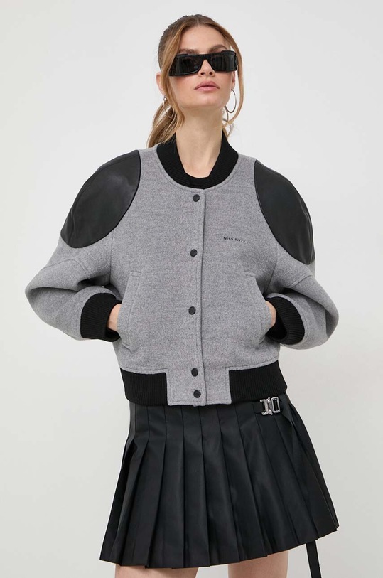 Miss Sixty kurtka bomber wełniana szary 6T4MJ1120000