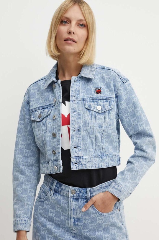 Dkny kurtka jeansowa HEART OF NY bez kaptura niebieski D2B4A115