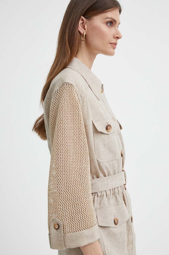 Plátěné sako Luisa Spagnoli VELISTA 540731 béžová