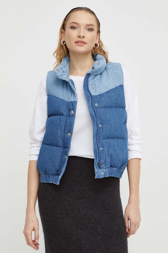 Páperová vesta Levi's bez kapucne modrá A7189