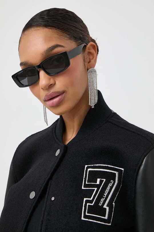 Karl Lagerfeld giubbotto bomber in misto lana 240W1415 nero