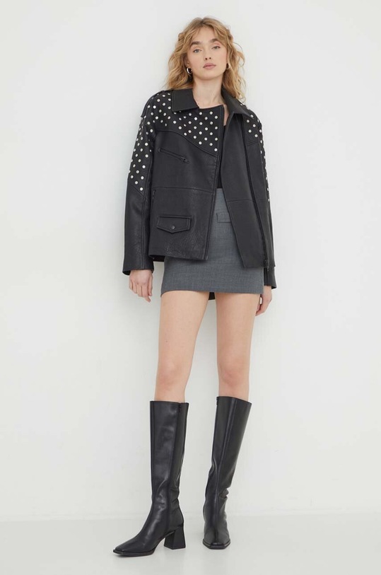 Bruuns Bazaar geaca de piele BBW3840 negru SS24