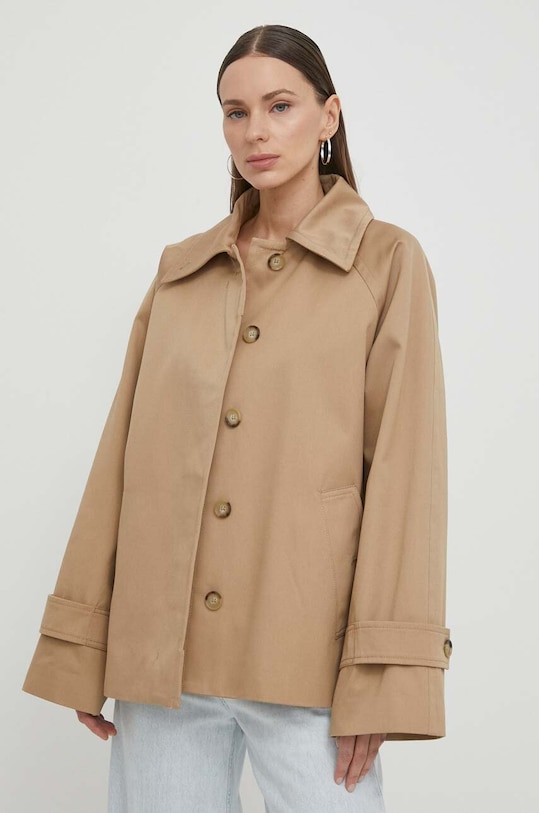 Tiger Of Sweden pamut kabát Eeve nem szigetelt barna S69307005