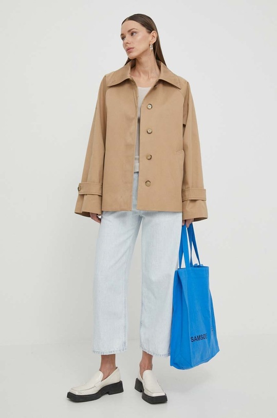 Tiger Of Sweden pamut kabát Eeve S69307005 barna SS24