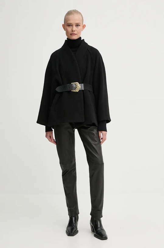 BA&SH kurtka wełniana 1E24HINI czarny AW24