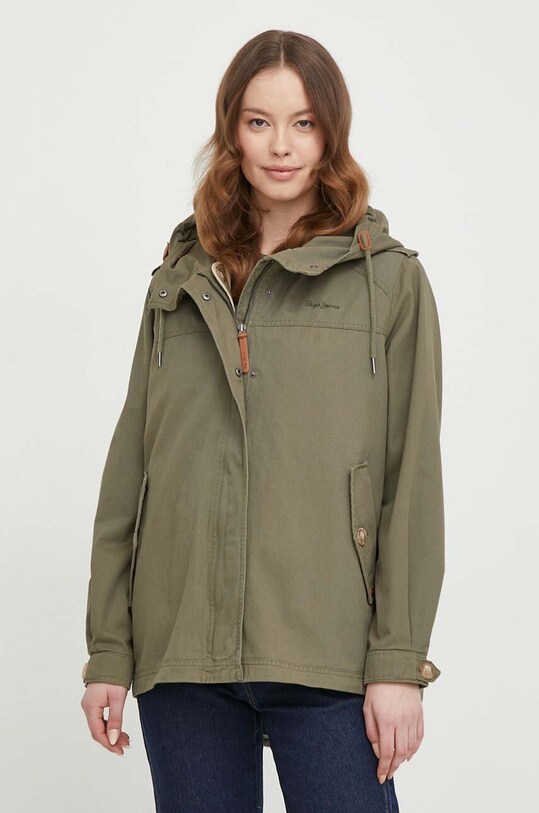 Pepe Jeans jacheta de bumbac cu captuseala verde PL402319