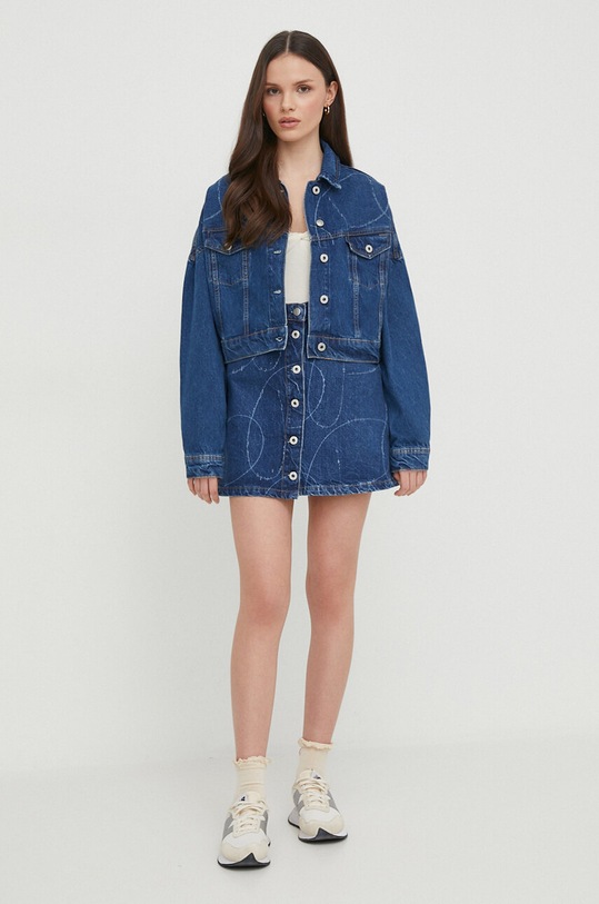 Džínová bunda Pepe Jeans FOXLEY LOGO PL402329 námořnická modř SS24