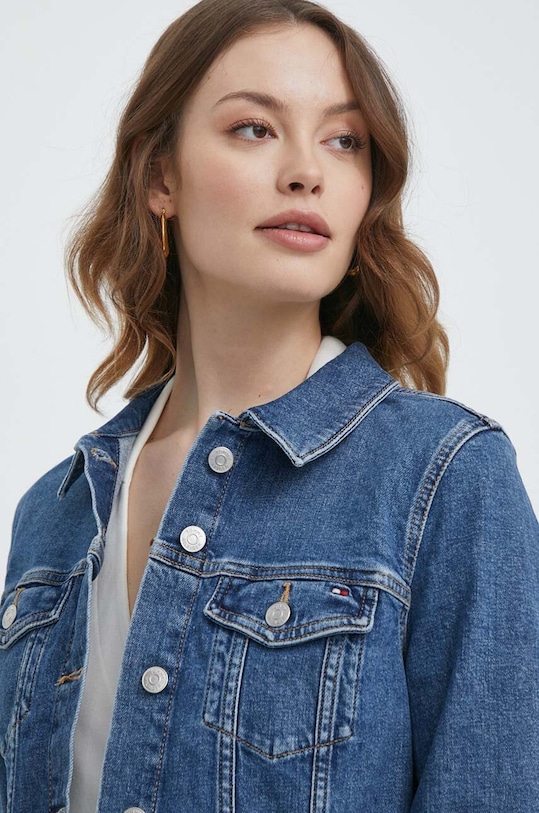 Džínová bunda Tommy Hilfiger modrá WW0WW41335