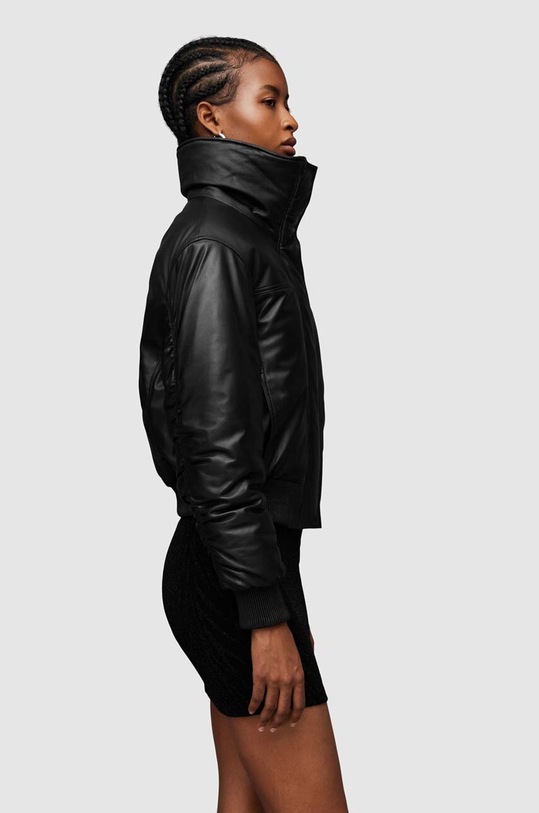 Îmbrăcăminte AllSaints geaca bomber de piele Sloane WL123Z negru