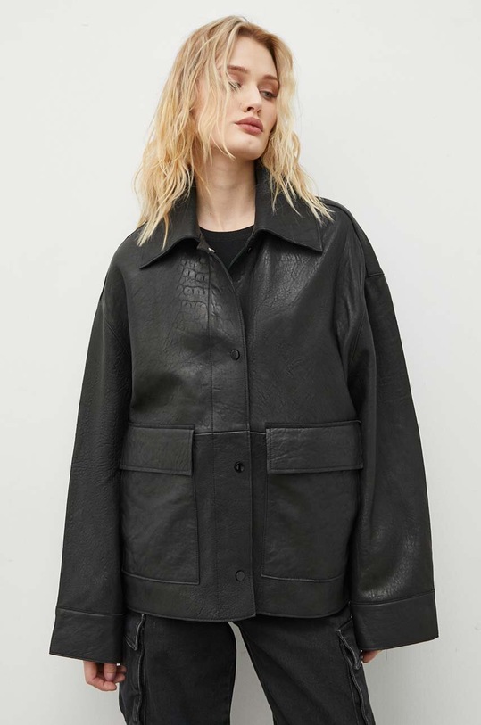 Day Birger et Mikkelsen bőrdzseki nem szigetelt fekete DAY65243082