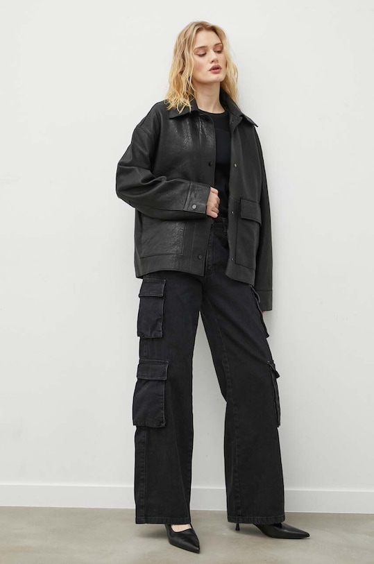 Day Birger et Mikkelsen bőrdzseki DAY65243082 fekete SS24