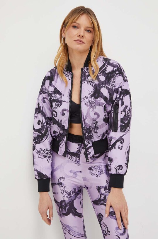 Versace Jeans Couture kurtka bomber dwustronna bez kaptura fioletowy 76HAS408