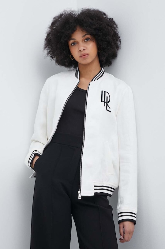 Lauren Ralph Lauren kurtka bomber nieocieplane beżowy 200932818