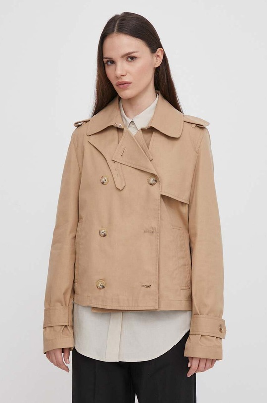 Bavlněná bunda Lauren Ralph Lauren nezateplené béžová 200934376