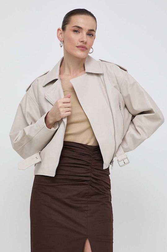 Marella ramoneska skórzana nieocieplane beżowy 2413441021200