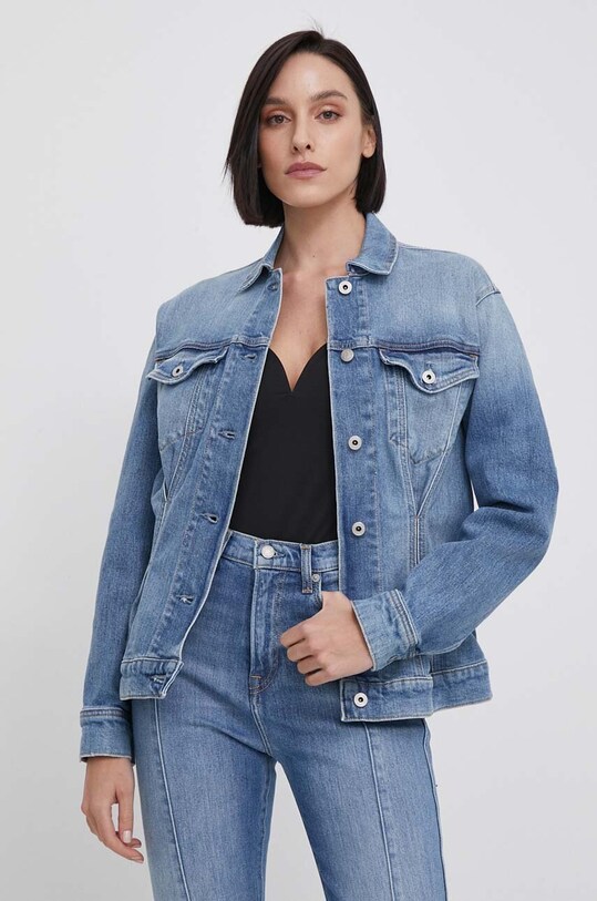 Pepe Jeans geacă din denim necaptusit albastru PL402381