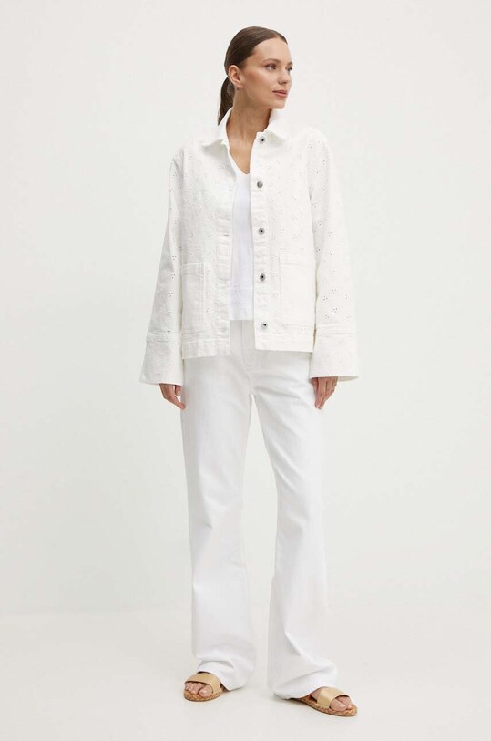 Pepe Jeans geacă din denim ANNY ANGLAISE PL402383 alb SS24