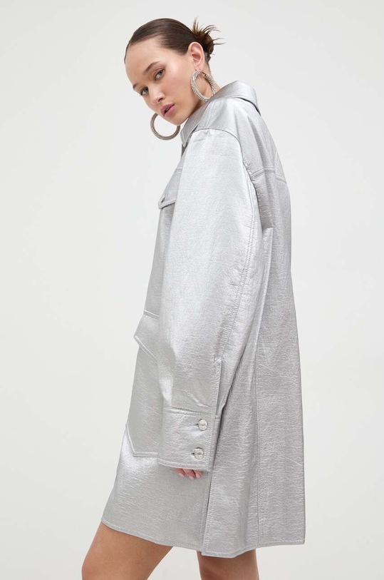 Moschino Jeans geacă cu aspect de cămașă argintiu 0614.3221