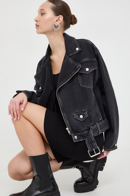Traper jakna Moschino Jeans za prijelazno razdoblje crna 0604.3237