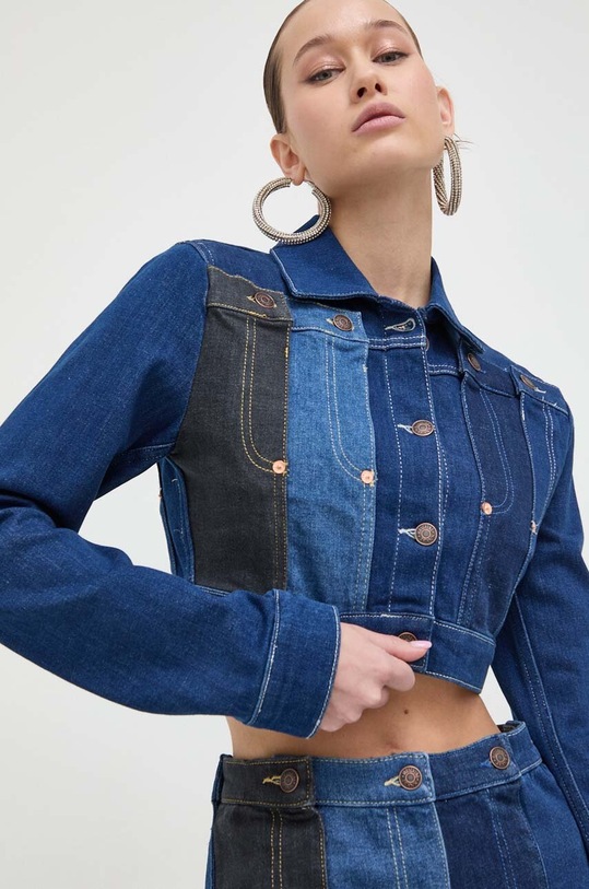 Moschino Jeans kurtka jeansowa bez kaptura niebieski 0501.3239