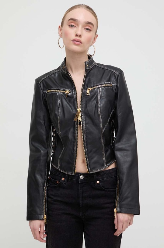 Δερμάτινο μπουφάν Versace Jeans Couture λείο δέρμα μαύρο 76HAVP00.CPW00