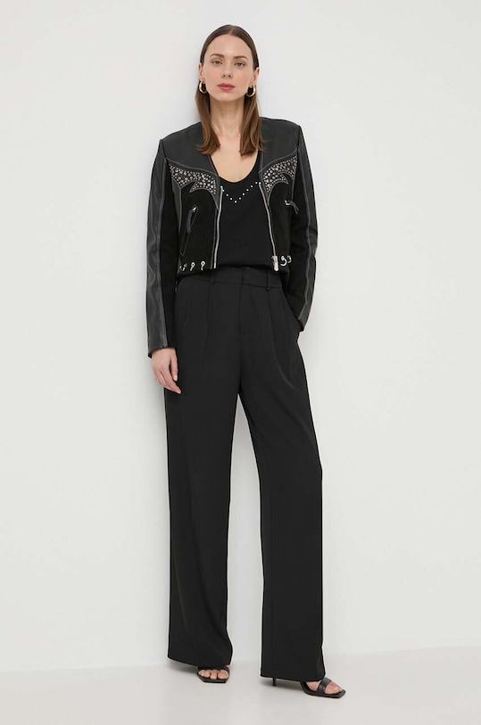 Pinko geaca de piele 103517.A1WK negru SS24