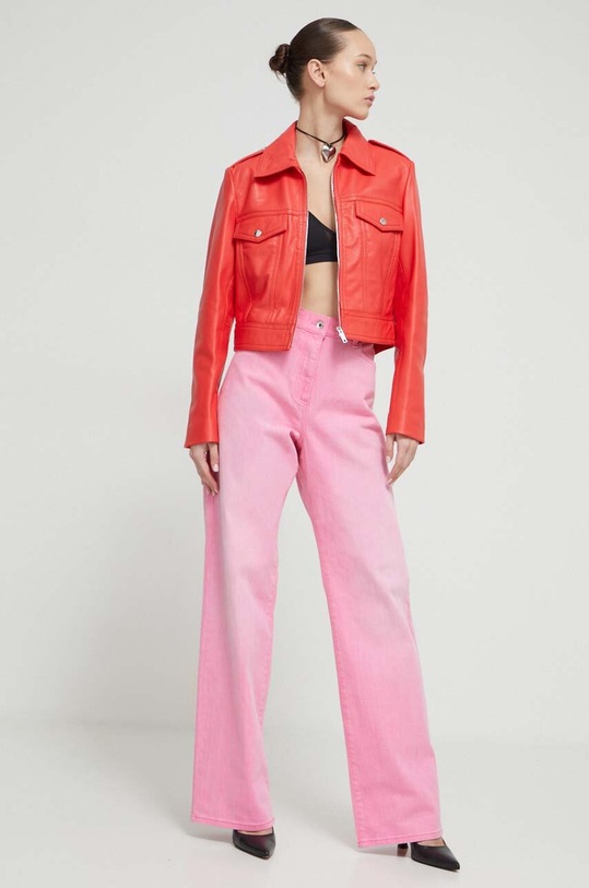 Moschino Jeans bőrdzseki 3701.3716 piros SS24