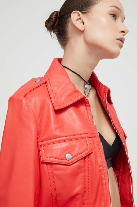 Moschino Jeans bőrdzseki piros 3701.3716