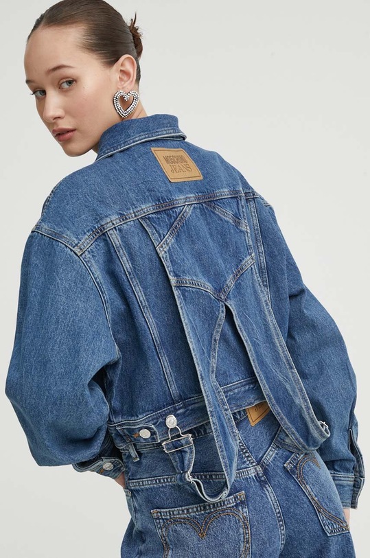 Moschino Jeans kurtka jeansowa bez kaptura niebieski 0502.3735