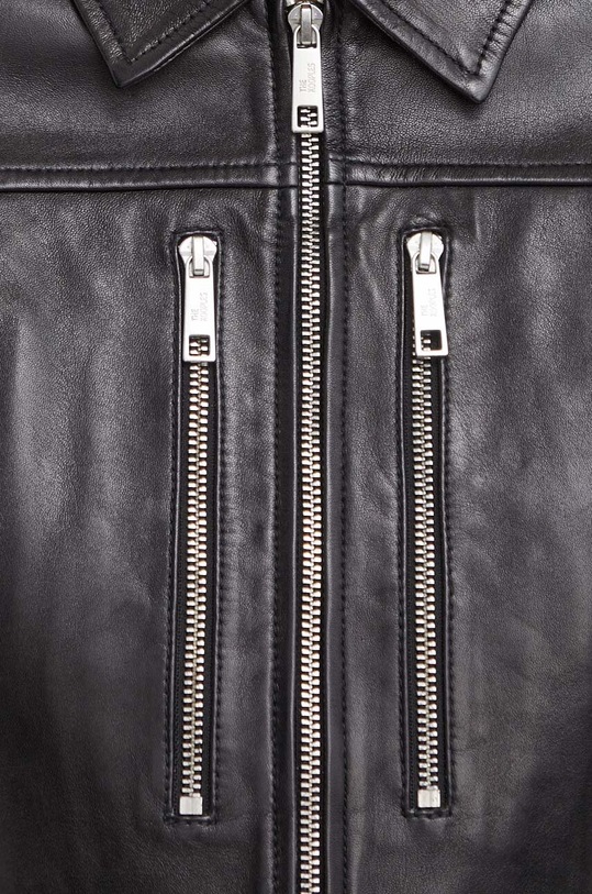 The Kooples kurtka skórzana FCUI28002K czarny